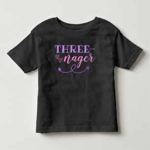 Threenager 3-årsdag Jersey T-Shirt 3T 4T