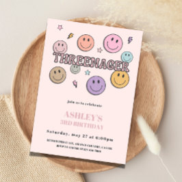 Threenager Birthday Invitation, 3rd Birthday Inbjudningar