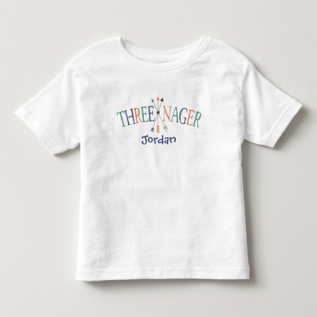 "Threenager" Personlig 3-årig Tröja (Framsida)