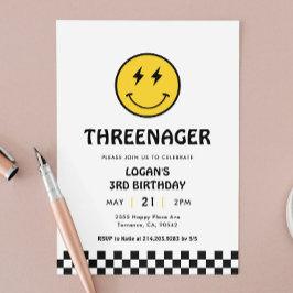 Threenager Retro Boy 3:e födelsedagen Party Inbjudningar