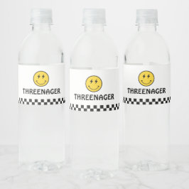 Threenager Retro Boy 3:e födelsedagen Party Vattenflaskor Etikett