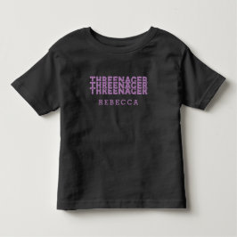 Threenager Retro Namn Bokstäver Lilac T Shirt