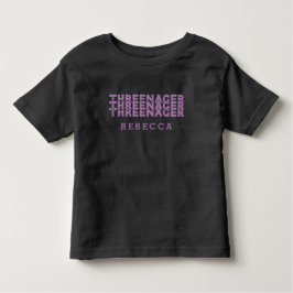 Threenager Retro Namnskylt Lila T Shirt