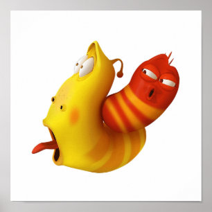 Threepa New Red Gult Larva (även känd som Larvae) Poster
