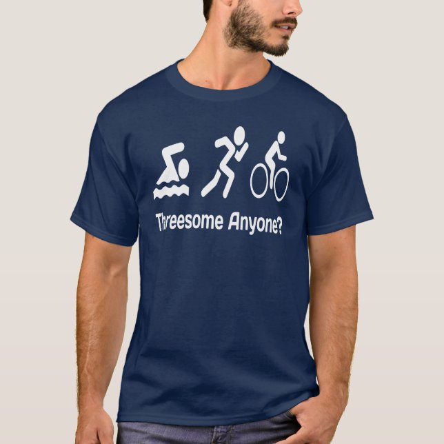 Threesome någon? TriathlonT-tröja T-shirt (Framsida)