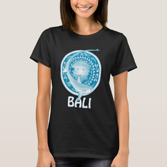 Thresher Shark Dive Bali Indonesien T Shirt (Framsida)