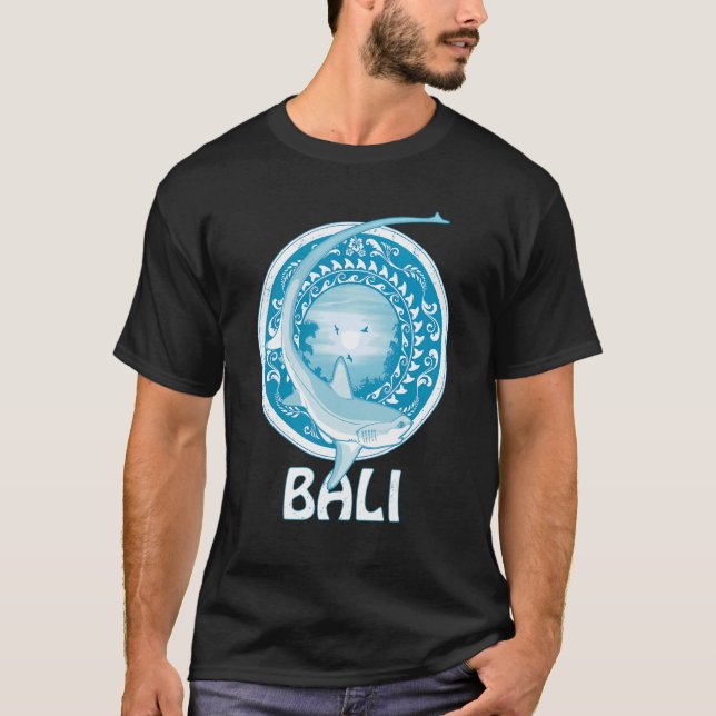 Thresher Shark Dive Bali Indonesien T Shirt (Framsida)