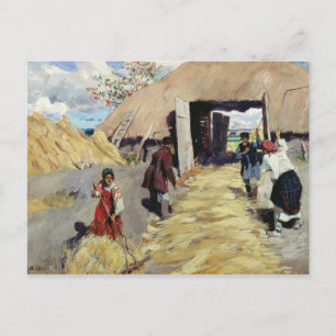 Threshing Golv, 1916 Vykort