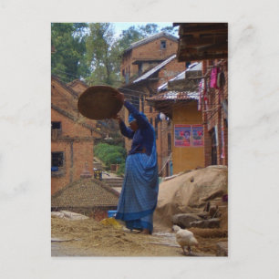 Threshing Postcard Vykort