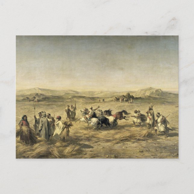 Threshing Wheat in Algeriet, 1853 Vykort (Framsida)