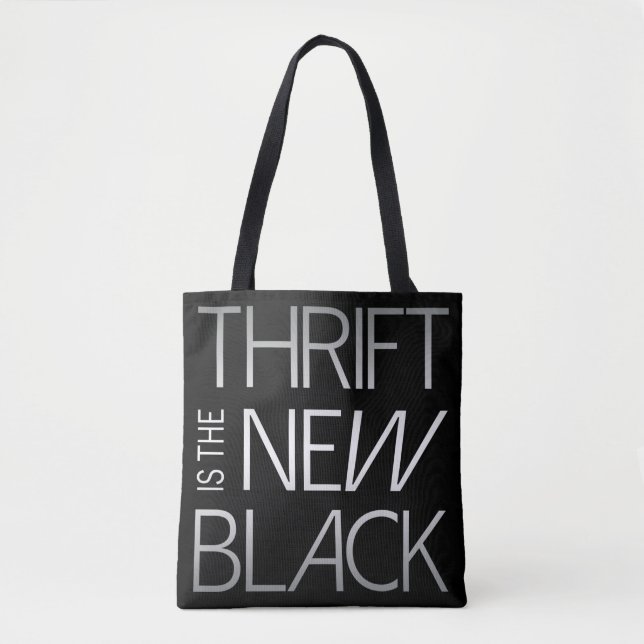 Thrift är New Black Modern Tote Bag Tygkasse (Framsida)