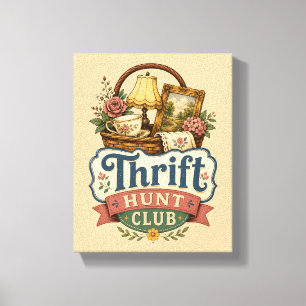 Thrift Hunt Club Vintage Cottagecore Canvastryck