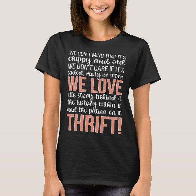 Thrift Thrift Thrifter Thrift Store Kärlek T Shirt (Framsida)