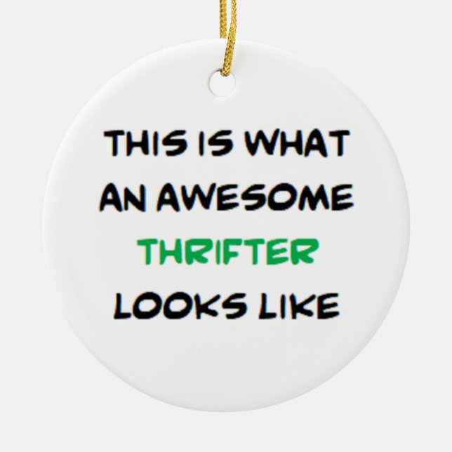 thrifter, awesome julgransprydnad keramik (Framsidan)