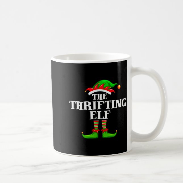 Thrifting Elf Matching Family Group Christmas Part Kaffemugg (Höger)