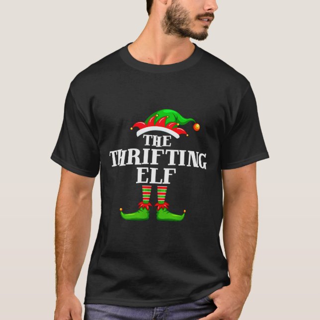 Thrifting Elf Matching Family Group Christmas Part T Shirt (Framsida)