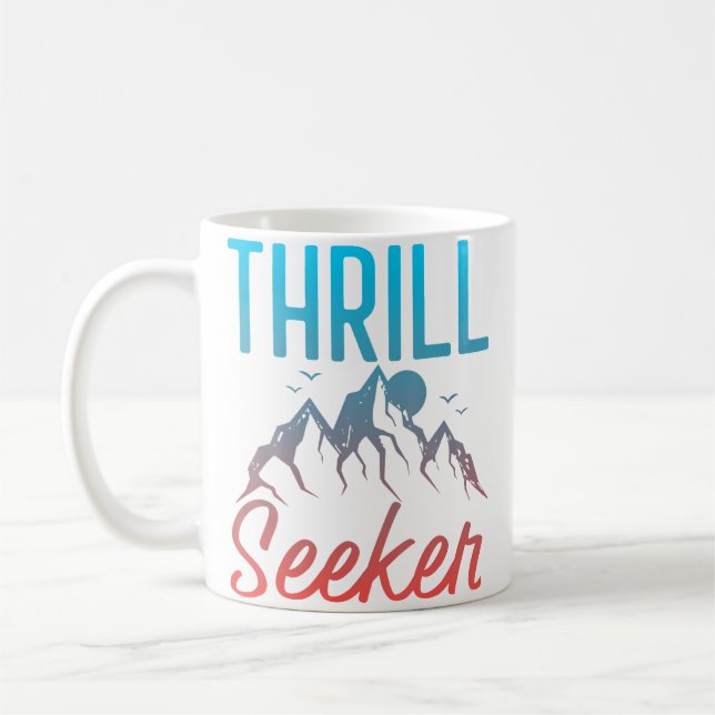 Thrill Seeker Mountain Climbing Hiking Kaffemugg (Vänster)