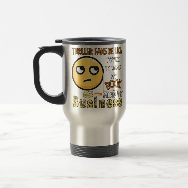 Thriller Fläkt försöker läsa min Bok 11-15 oz Mugg (Vänster)