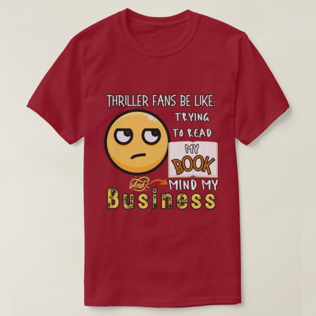 Thriller Fläkt försöker läsa min Bok Unisex Tee (Design framsida)