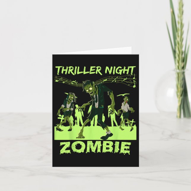 Thriller Night Halloween Dancing Zombie Kort (Framsida)