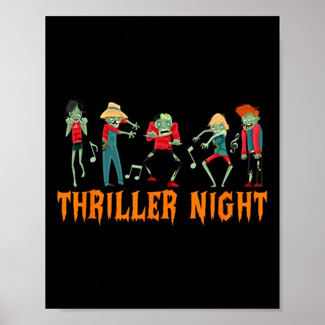 Thriller Night Halloween Dancing Zombie Poster (Framsidan)