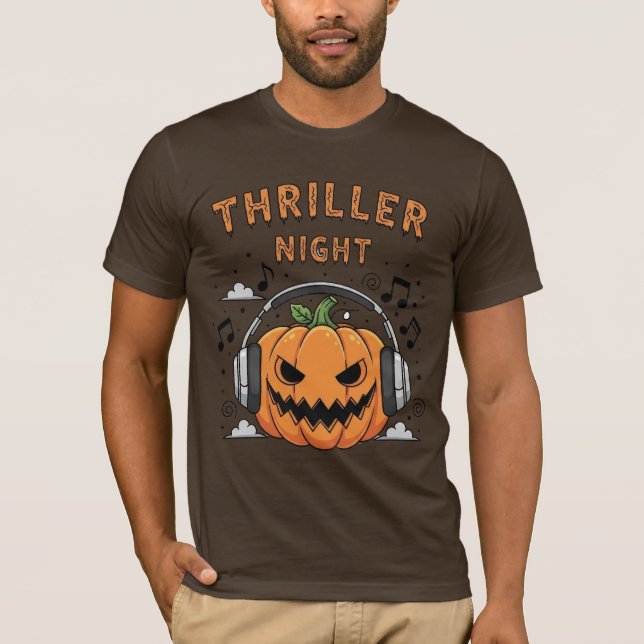 Thriller Night Pumpkin Halloween T Shirt (Framsida)