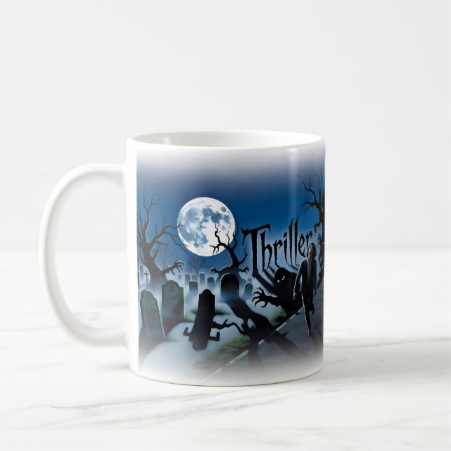 Thriller — Zombieflock Fullmåne Natt Mugg (Vänster)