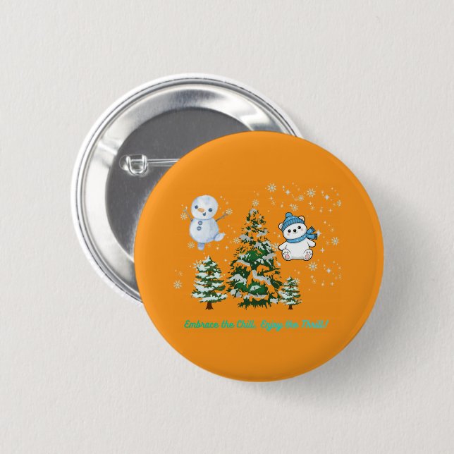 Thrilling winter orange knapp (Framsida & baksida)