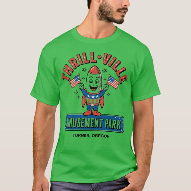 Thrillville USA Turner, Oregon Retro 1980-talet T Shirt (Framsida)