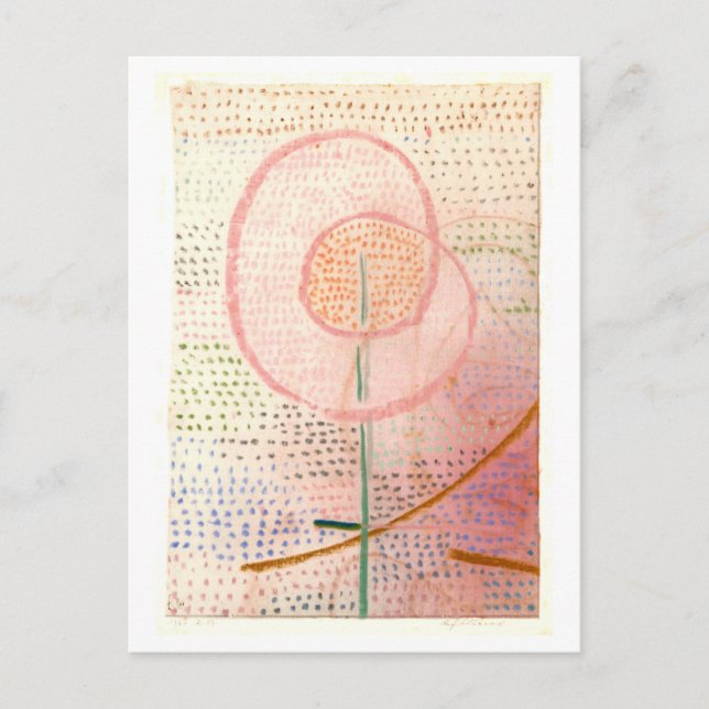 "Thriving" Flower Painting av Paul Klee Postcard Vykort (Framsida)