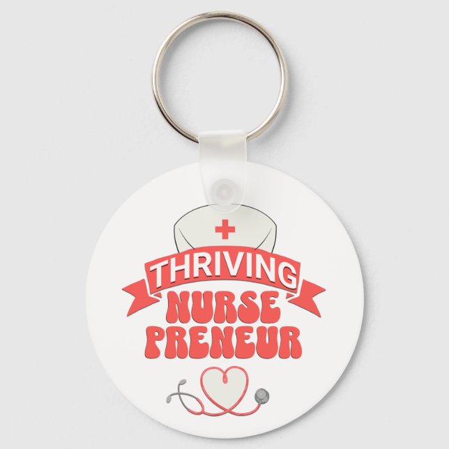 THRIVING NURSEPRENEUR Nurse Entrepreneur Nyckelring (Baksida)