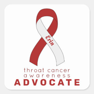 Throat Cancer Advocate White Square Sticker Fyrkantigt Klistermärke