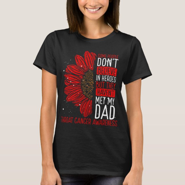 Throat Cancer Awareness Ribbon Dad Warrior T Shirt (Framsida)