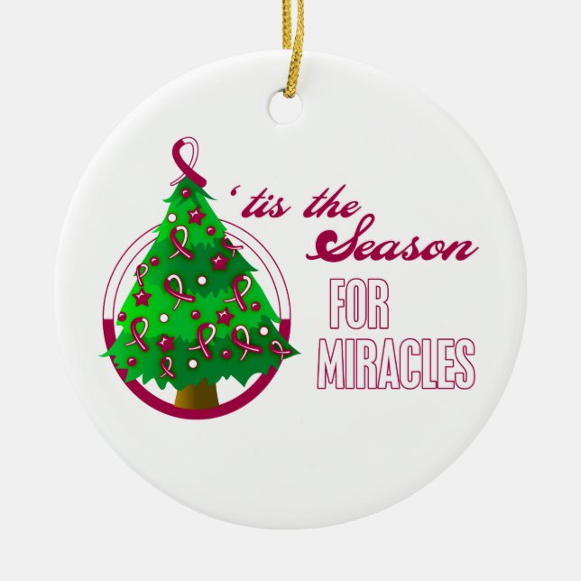 Throat Cancer jul Miracles Julgransprydnad Keramik (Framsidan)