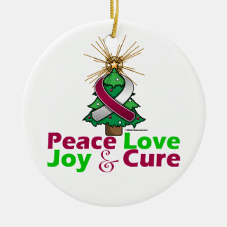Throat Cancer Peace Kärlek Joy Cure Julgransprydnad Keramik