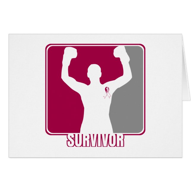 Throat Cancer Winning Survivor Hälsningskort (Framsidan Horizontal)