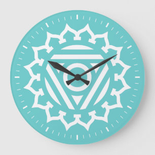 Throat Chakra Energy Wall Clock Stor Klocka