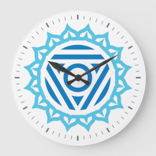 Throat Chakra Energy Wall Clock Stor Klocka