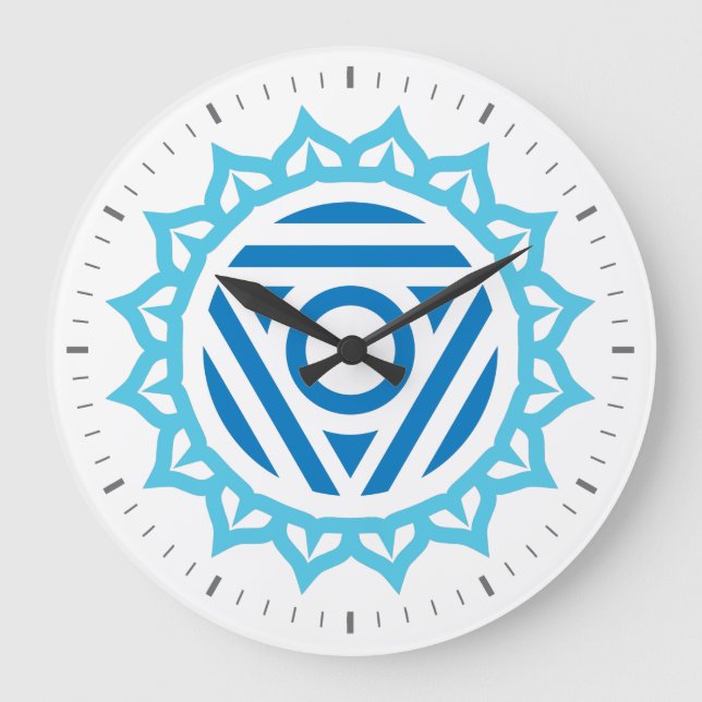 Throat Chakra Energy Wall Clock Stor Klocka (Framsida)