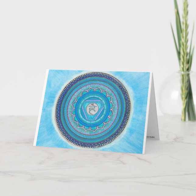Throat Chakra Mandala-gratulationskort Kort (Framsida)