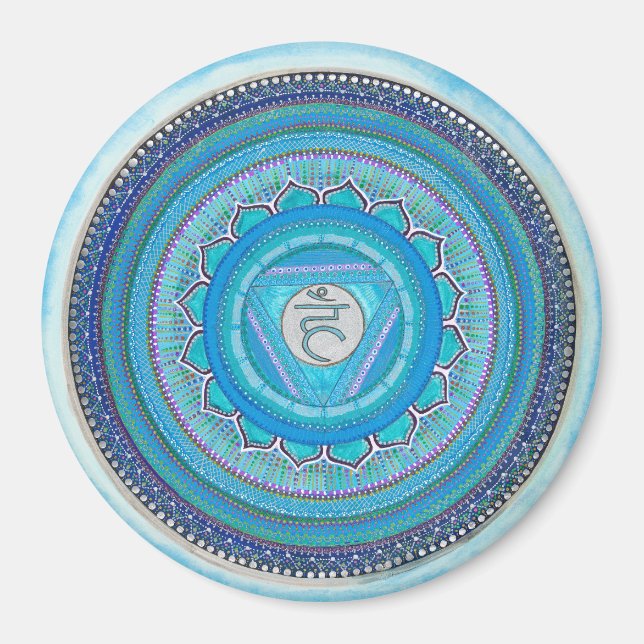 Throat Chakra Mandala Magnet (Framsidan)