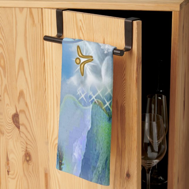 Throat Chakra - Symbol Dreams Kökshandduk (Thirds Fold)