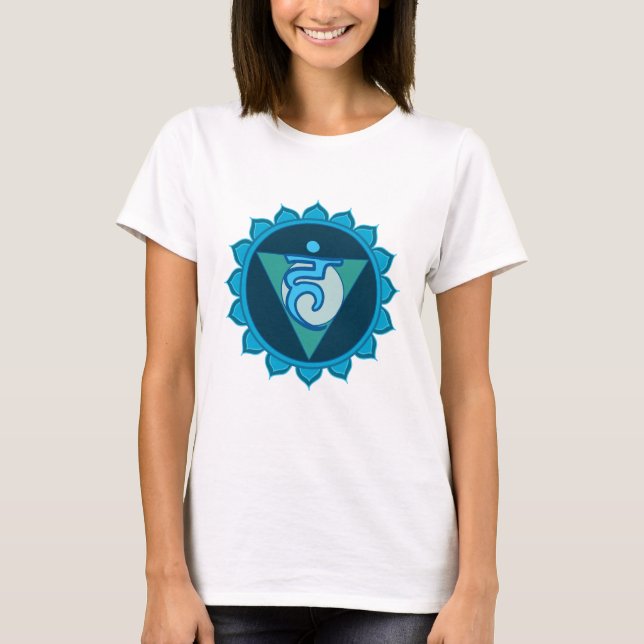 Throat Chakra Visuddha Blue Women's T-Shirt, White T-shirt (Framsida)