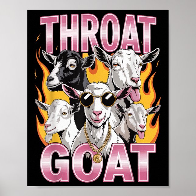 Throat Goat Funny Offensiv Vuxen Graphic Sarcasti Poster (Framsidan)