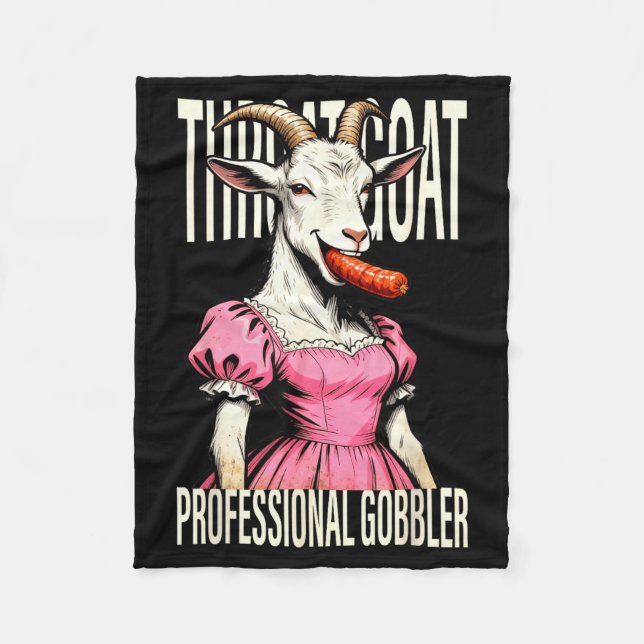 Throat Goat Funny Streetwear Adult Humor Bootleg Y Fleecefilt (Framsidan)