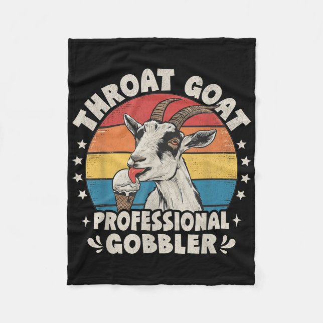 Throat Goat Retro InLämpligt Vuxen humor Funny Fleecefilt (Framsidan)