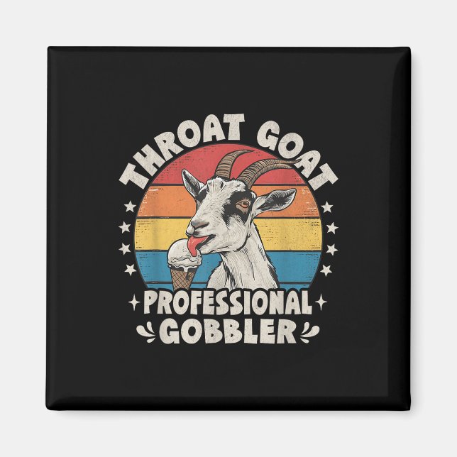 Throat Goat Retro InLämpligt Vuxen humor Funny Magnet (Framsidan)