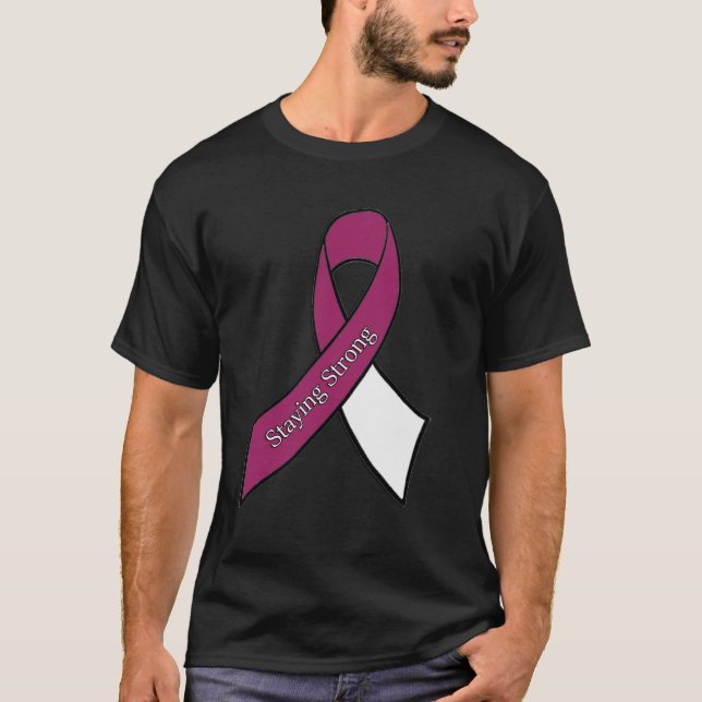 Throat, Nacke Head Cancer Awareness Ribbon Shirt Tee (Framsida)
