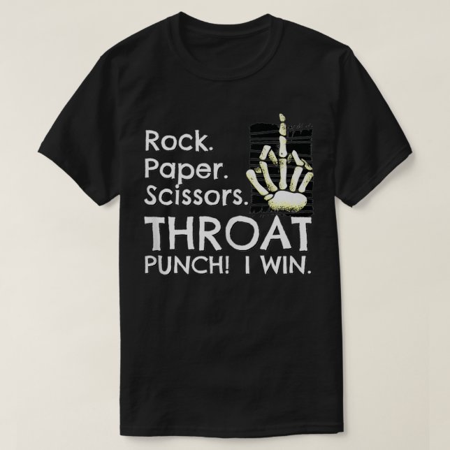 Throat Slår Sten Pappra saxar Inspired Roshambo T Shirt (Design framsida)