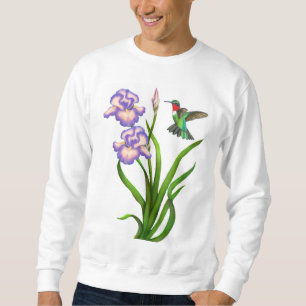 Throated Hummingbird för Male Ruby på Irisskjort Sweatshirt